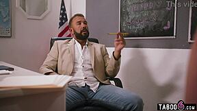 Why does the teacher pound two moaning 18yo teens in class?