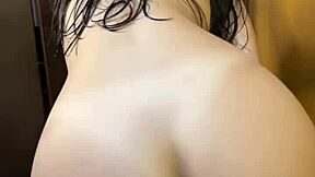Big ass college girl steps out dripping from steamy shower