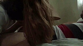 woke up ta horny latina gf suckin my huge cock deep..