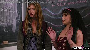 Why does the teacher pound two moaning 18yo teens in class?