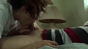 woke up ta horny latina gf suckin my huge cock deep..