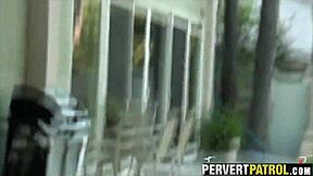 trashy tattoo slut gets spied fucking outdoors publicly