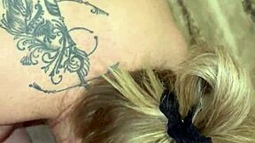 blonde stepmom gives deepthroat facefuck blowjob in bedroom