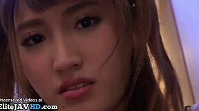 Does petite Japanese teen cum hard in lingerie?