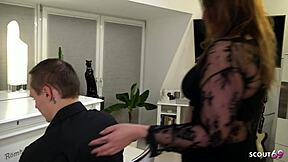 Curvy German's Saggy Tits Bounce in First MMF Threesome