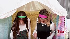 stepdads and uncle double team teen pussy for rough free use group fuck