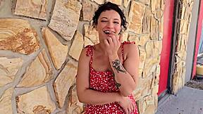 first time at the porn theater dakota marr flashes her trimmed pussy teases exhibitionist style