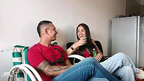 Chubby Colombian Wife Rides Old Cuckold Hubby to Creampie Squirting