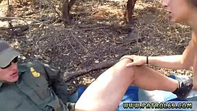 female cop deepthroats for cumshot as policeman fucks hot latina teen outdoors