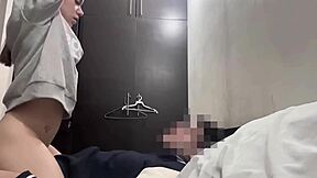 horny skinny 18yo rides stepdad's cock to squirting orgasm