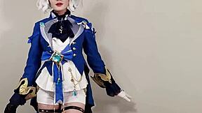 Kinky Furina Genshin Craves Aether's Cum In Shaved Pussy