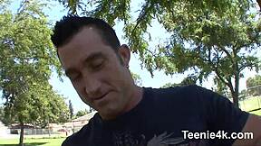 skinny 18yo teen takes monster cock facial from old man