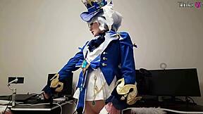 Kinky Furina Genshin Craves Aether's Cum In Shaved Pussy