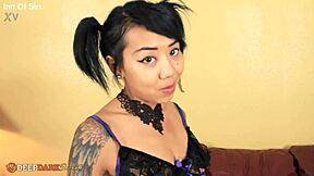 asian spinner gets hammered hard by massive bbc creampie in stockings