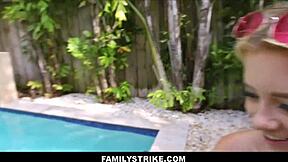 cute tiny blonde riley star sneaks pool sex with step uncle's big cock