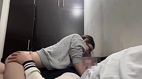 horny skinny 18yo rides stepdad's cock to squirting orgasm