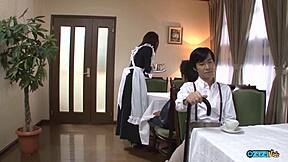 Restaurant bitch bends over for rough restaurant backroom fuck.