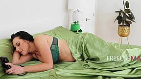 Irish milf spoons young stud outdoors in brothel bikini debauchery