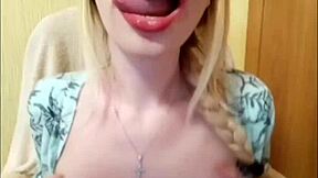 Elzakom says SWEET BLONDE TEEN in cage with HUGE bimbo tits and monster cock