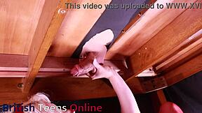 i hit the milking table with this hot blonde and she ends up drenched in cum