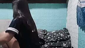 hey, your cute asian roommate's getting horny in the dorm...