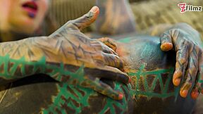 Tattooed goth teen in lingerie fingers gaping asshole till she squirts wildly!