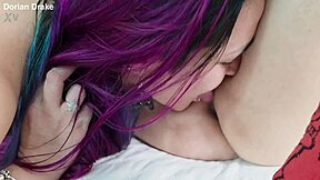 char aznable barebacks big ass purple hair girl's balloon tits with rimjob and massive cumload