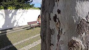 a young 18+ spied on milf mommy park groping led to outdoor sucking