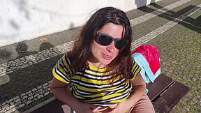 a young 18+ spied on milf mommy park groping led to outdoor sucking