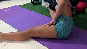 FIT LATINA with perfect ass in YOGA PANTS fucked post-workout