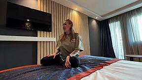 Step Mom Shocked! Step Son's Cumshot Facial Hits Her Face in Shared Hotel Bed