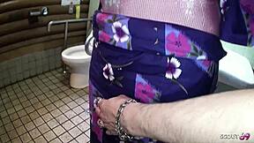 japanese geisha teen helps stranger uncensored sloppy bj public toilet 😘