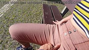 a young 18+ spied on milf mommy park groping led to outdoor sucking