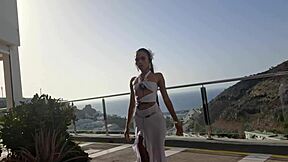 public terrace fun turns into wild rooftop sex part 1