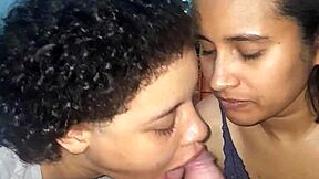 curvy latina wife catches her best friend sucking my cock and joins for hot steamy trio