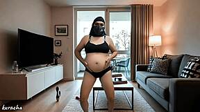 hijab PREGNANT doctor BORED alone flashing TITS in hospital room