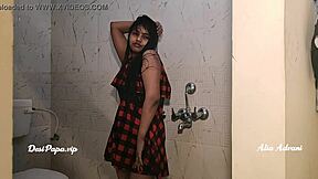Desi alia advani strips horny in steamy group shower with arab indian models!