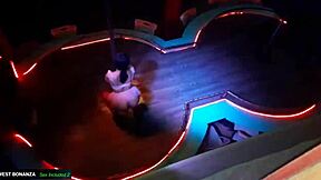 Eating her juicy latina pussy in the dj booth before she dances wildly!