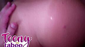 banging buddy's teen daughter then creampies her young wet pussy