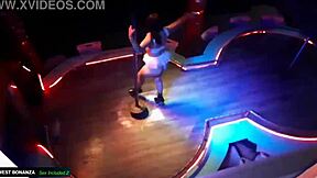 Eating her juicy latina pussy in the dj booth before she dances wildly!