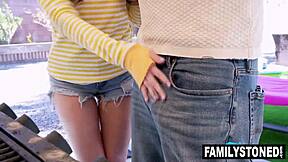 stepdad's huge cock feeds serena hill deepthroat then pounds her tight teen pussy 😈🍆💦