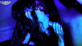 masked goth petite sloppy blowjob red lips first time