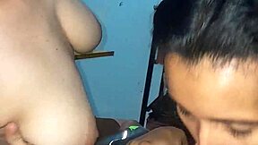 curvy latina wife catches her best friend sucking my cock and joins for hot steamy trio