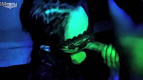 masked goth petite sloppy blowjob red lips first time