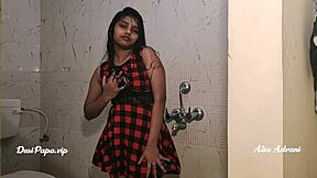 Desi alia advani strips horny in steamy group shower with arab indian models!