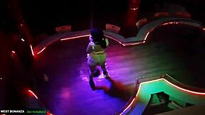 Eating her juicy latina pussy in the dj booth before she dances wildly!