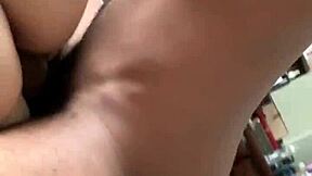 white girl spits and takes bbc creampie on webcam