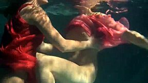 RUSSIAN LESBIAN BABES KISS UNDERWATER BY POOL!
