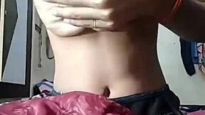 my super hot indian girlfriend's big natural boobs make me so horny on webcam
