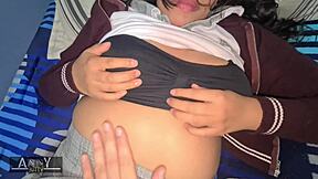Sweet student skips class for best friend's bf pounding